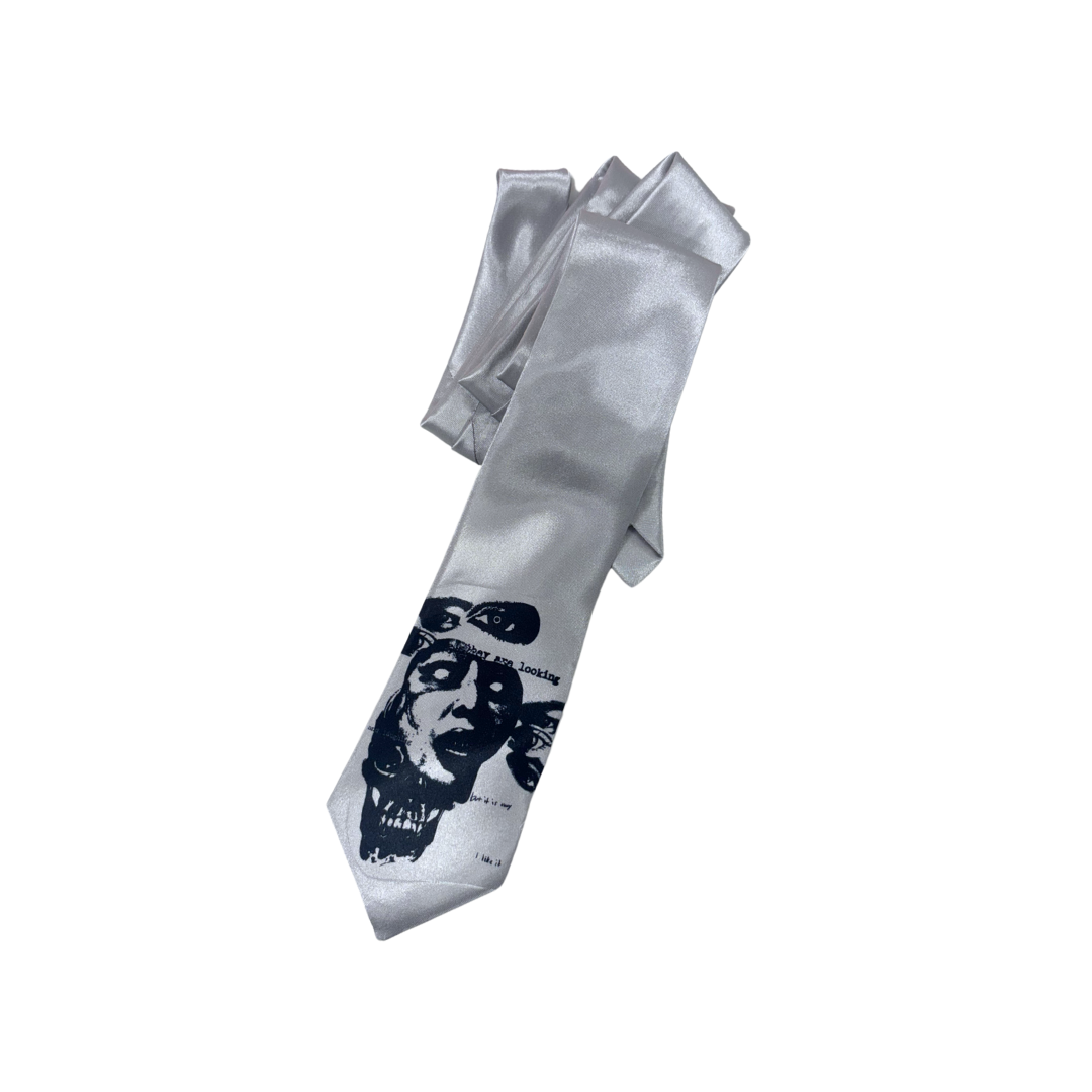 Looking & Laughing Tie Icy Grey